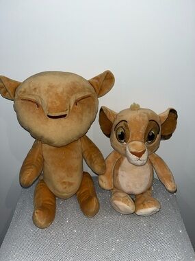 Disney Simba Plush Duo - Light Brown and Tan Soft Stuffed Lions